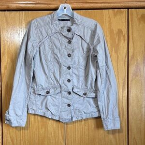 Women's Beige Button-Up Jacket